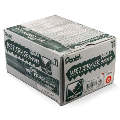 Pentel Arts Wet Erase Chalk Marker, Jumbo Tip, Red Ink (SMW56-B)