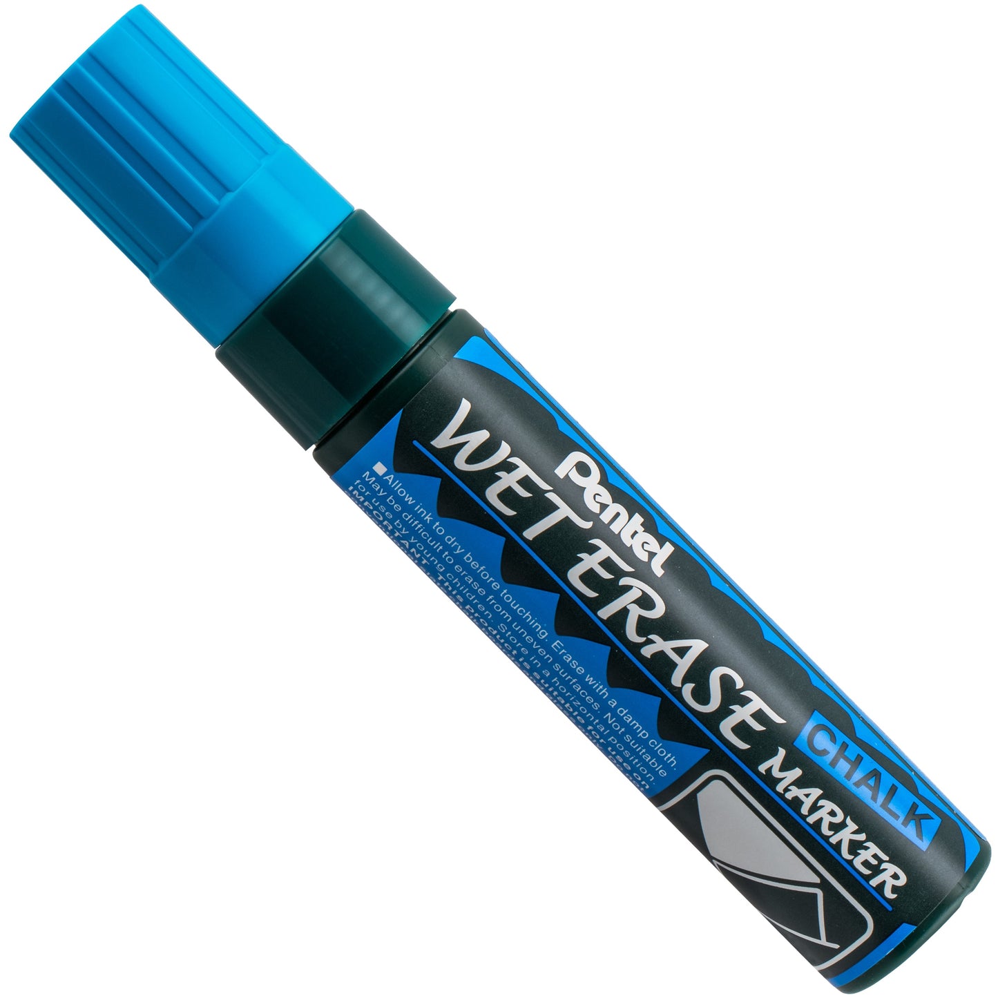Pentel Arts Wet Erase Chalk Marker, Jumbo Tip, Blue Ink (SMW56-C)