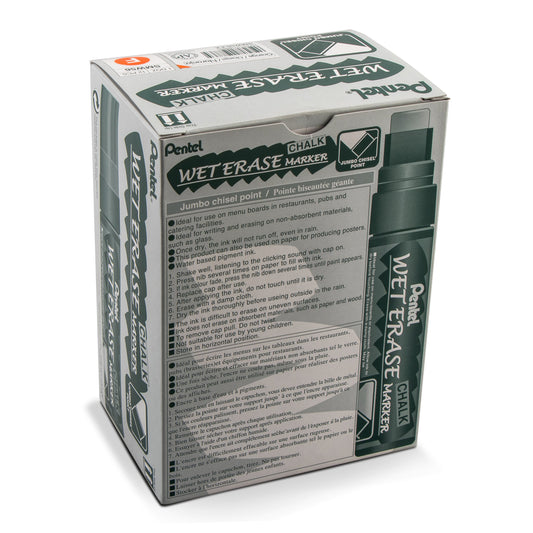 Pentel Arts Wet Erase Chalk Marker, Jumbo Tip, Orange Ink (SMW56-F)