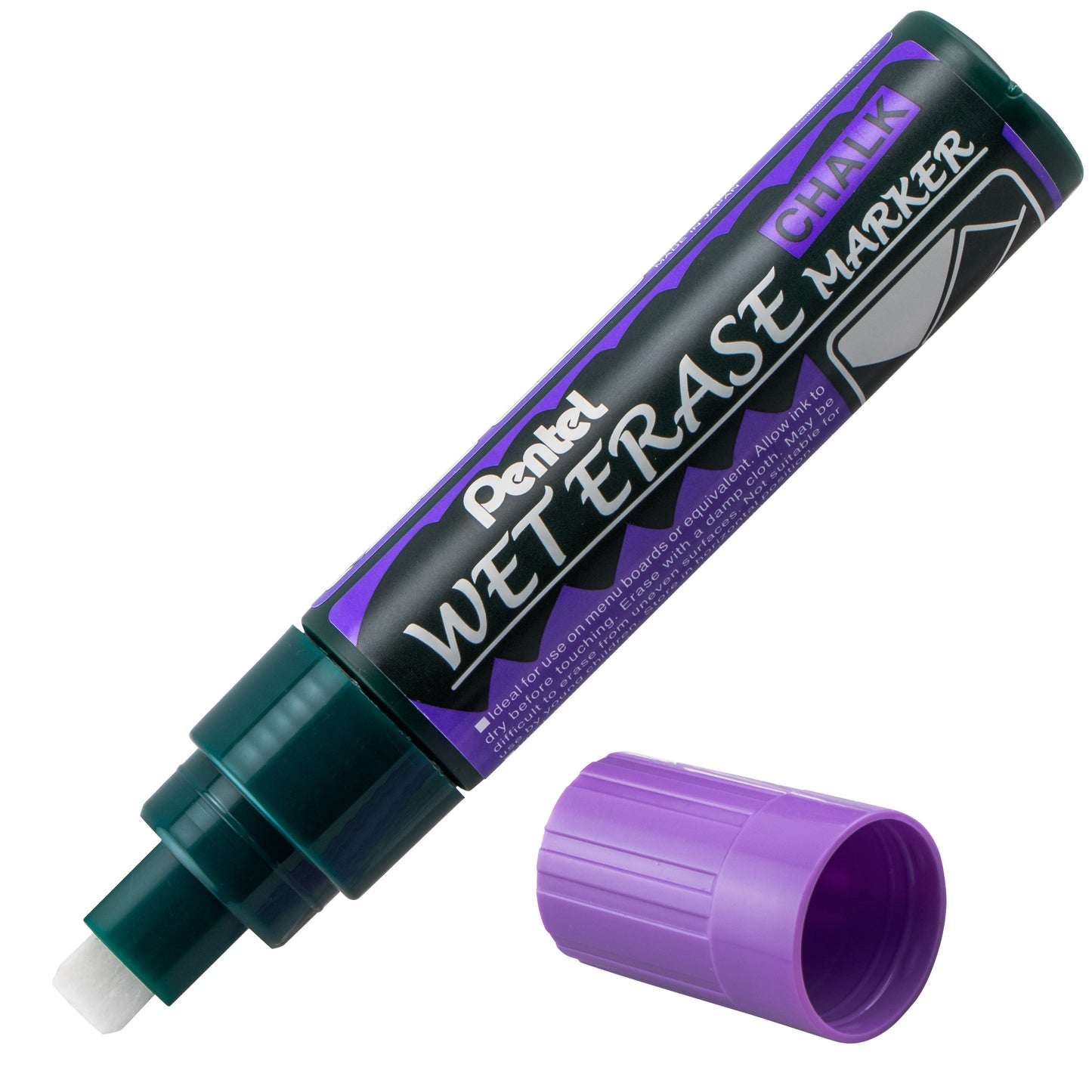 Pentel Arts Wet Erase Chalk Marker, Jumbo Tip, Violet Ink (SMW56-V)