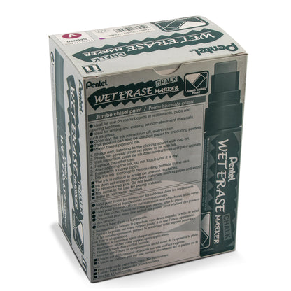 Pentel Arts Wet Erase Chalk Marker, Jumbo Tip, Violet Ink (SMW56-V)