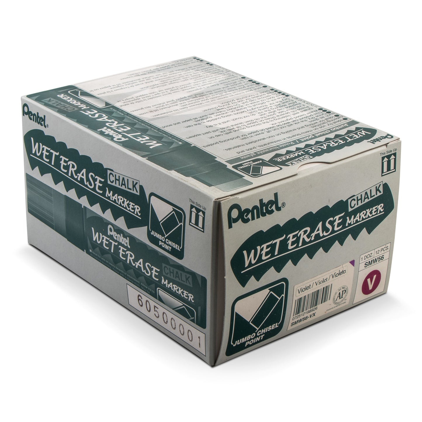 Pentel Arts Wet Erase Chalk Marker, Jumbo Tip, Violet Ink (SMW56-V)