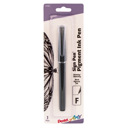 Pentel Arts Sign Pen with Pigment Ink - Black Ink 1-Pk (ST150BPA)