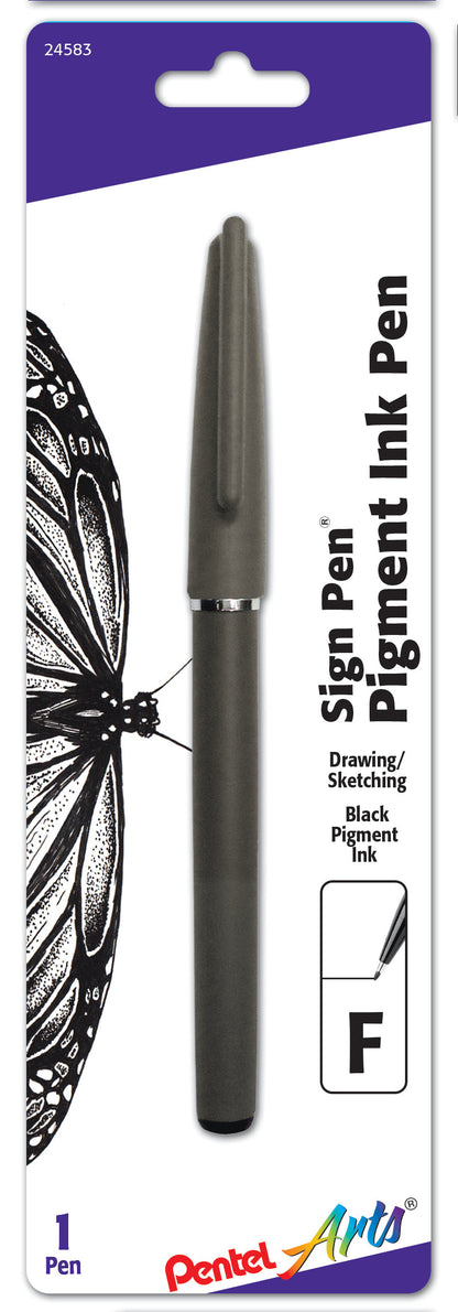Pentel Arts Sign Pen with Pigment Ink - Black Ink 1-Pk (ST150BPA)