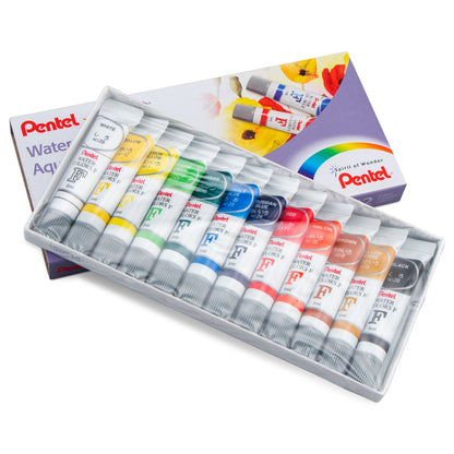 Pentel Arts Water Colors Assorted Colors, 12-Pk (WFRS-12)