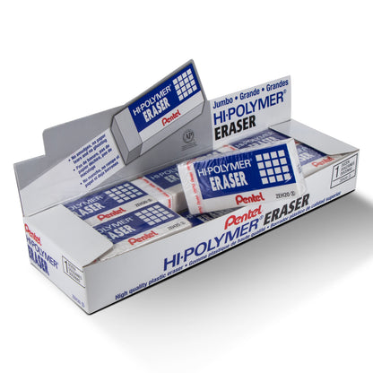 Hi-Polymer Block Eraser, Jumbo Size, White (ZEH-20)