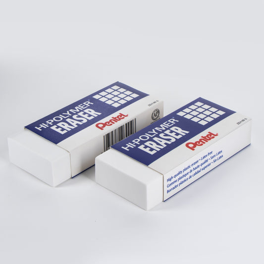 Pentel Hi-Polymer Block Eraser, Super XL White, Open Stock (8-pc) (ZEH-99)