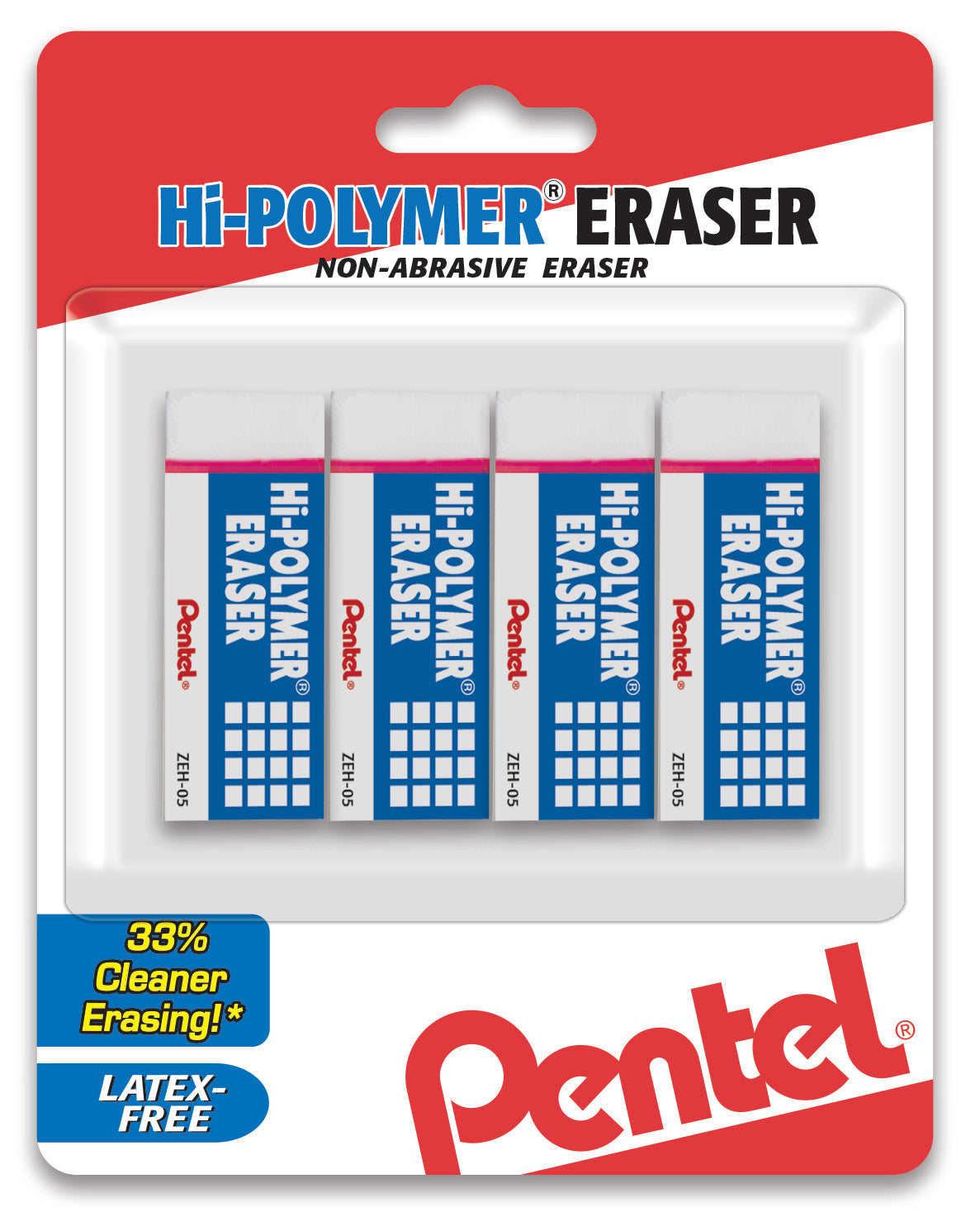 Hi-Polymer Block Eraser Small White, 4-Pk (ZEH05BP4)