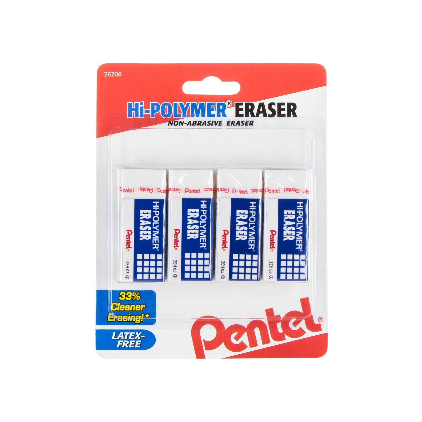Hi-Polymer Block Eraser Small White, 4-Pk (ZEH05BP4)