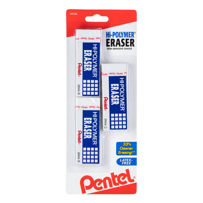 Hi-Polymer Block Eraser, Large White 3-Pk (ZEH10BP3-K6)