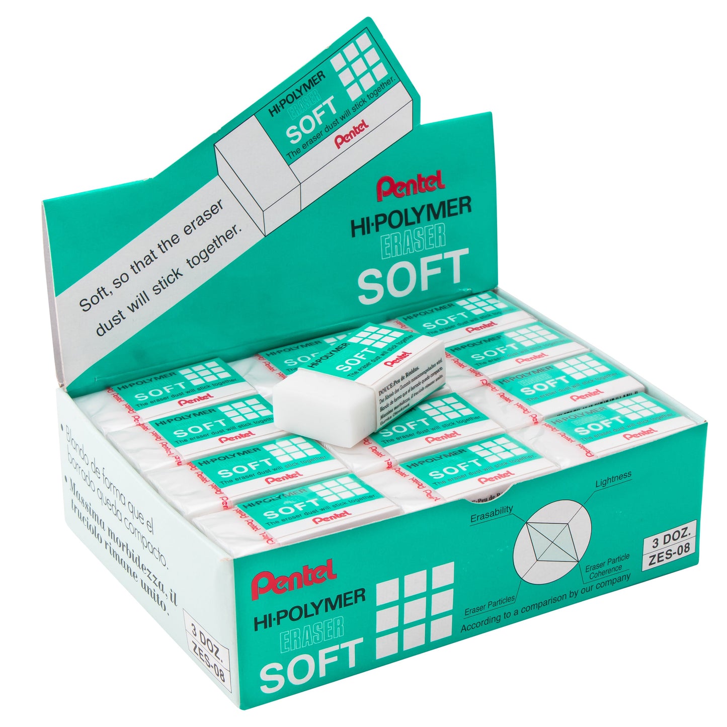 Pentel Hi-Polymer Eraser "SOFT" (ZES-08)