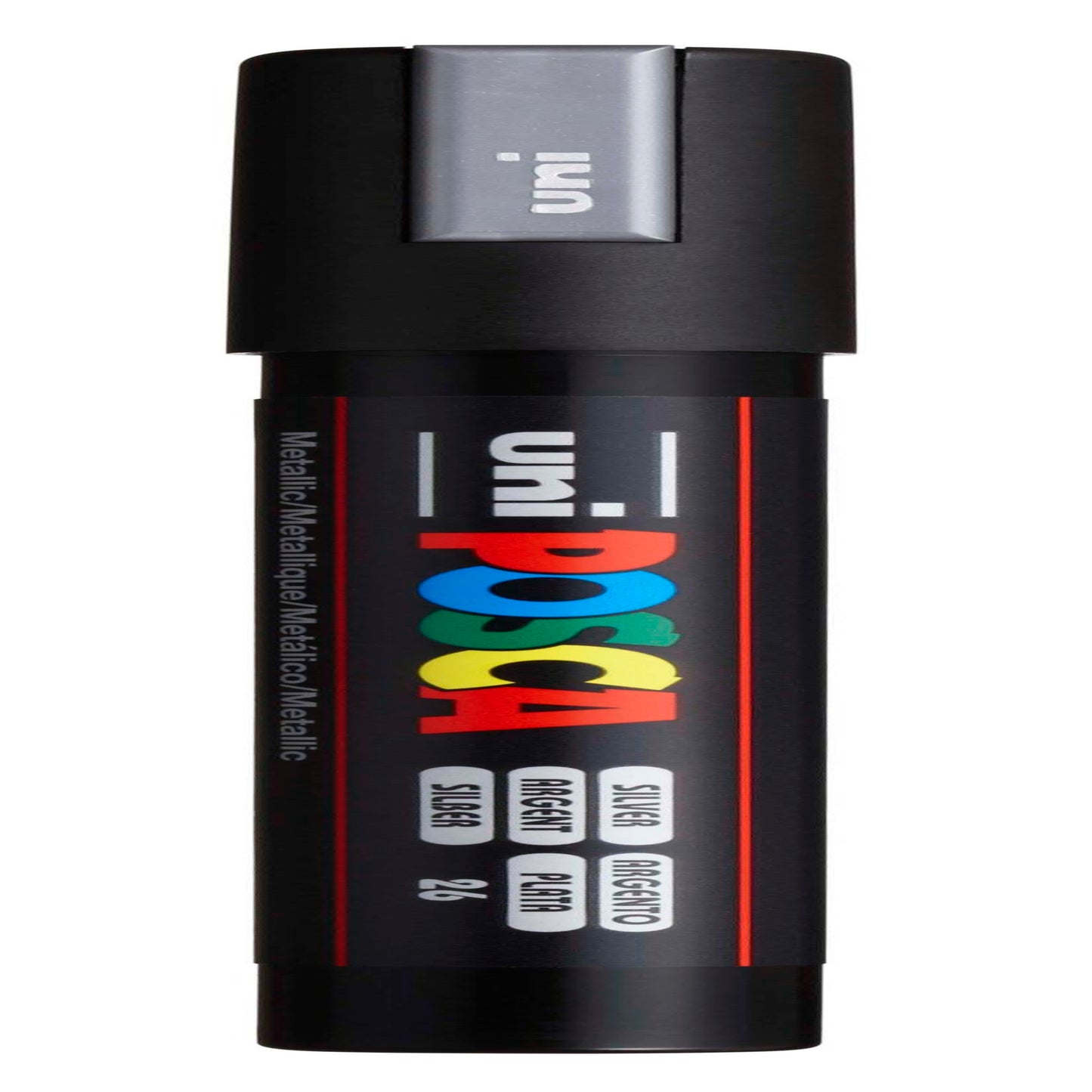 uni® POSCA PC-5M Water-Based Paint Markers, Reversible Medium Tip (1.8-2.5mm), Silver