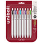 uniball™ one Retractable Gel Pens, Medium Point (0.7mm), Assorted Ink, 8 Pack