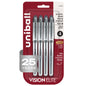 uniball™ Vision Elite Rollerball Pens, Bold Point (0.8mm), Black, 4 Pack
