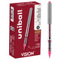 uniball™ Vision Designer Rollerball Pens, Fine Point (0.7mm), Pink, 12 Pack