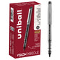 uniball™ Vision Needle Rollerball Pens, Fine Point (0.7mm), Black, 12 Pack